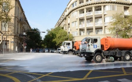 Bakı küçələri növbəti dəfə dezinfeksiya edilir