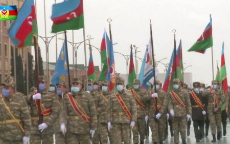 Vətən müharibəsində qələbəyə həsr olunan parada hazırlıq məşqləri keçirilir - VIDEO