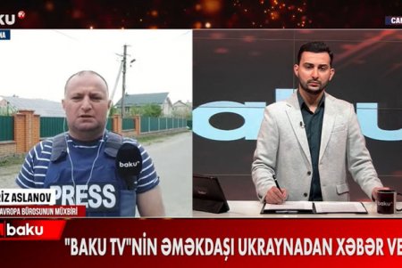 Baku TV əməkdaşı Ukraynada: Şəhərlər gecə boyu intensiv artilleriya atəşinə məruz qalıb - VİDEO